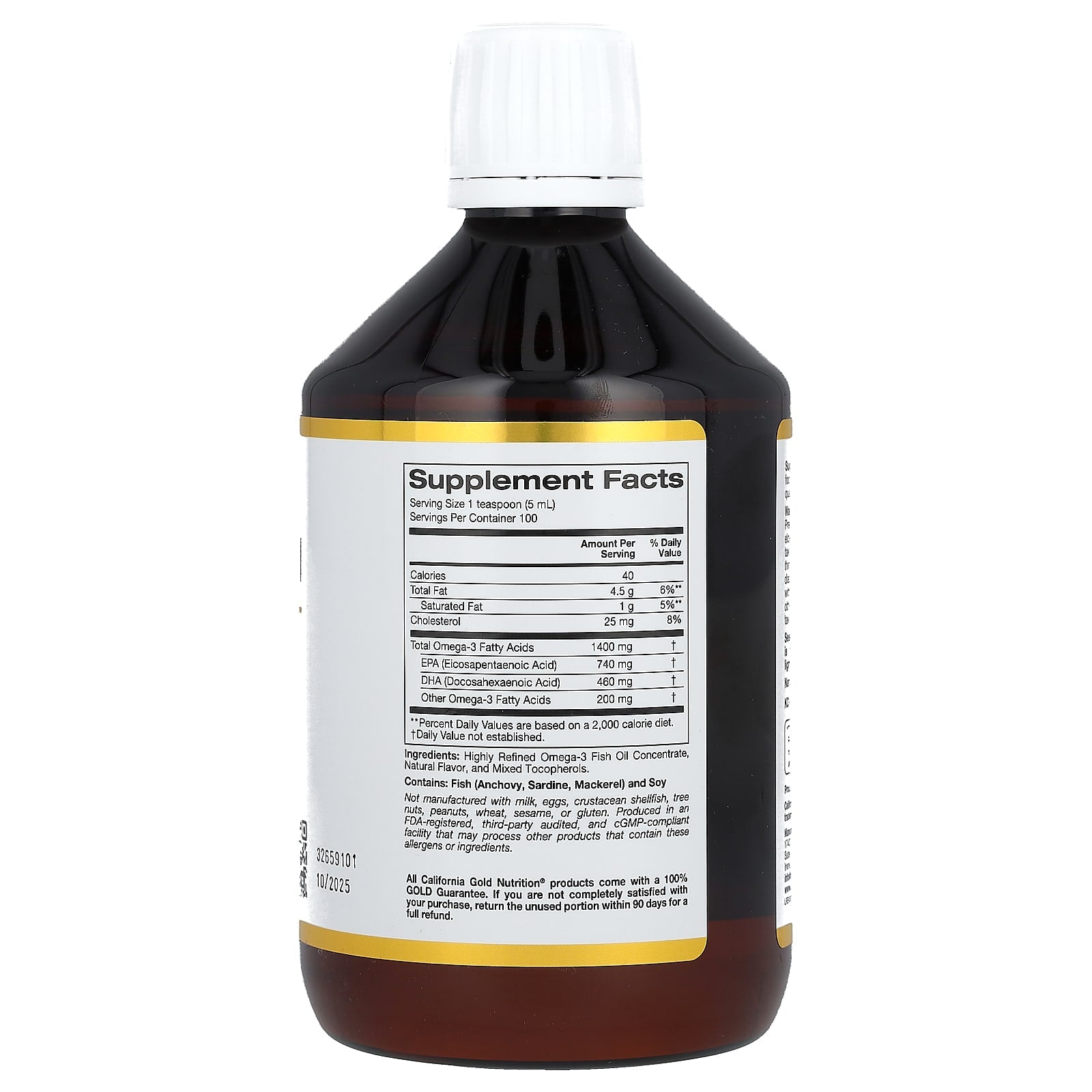 California Gold Nutrition Omega-3 Fish Oil Liquid 16.9 fl oz - Image 2