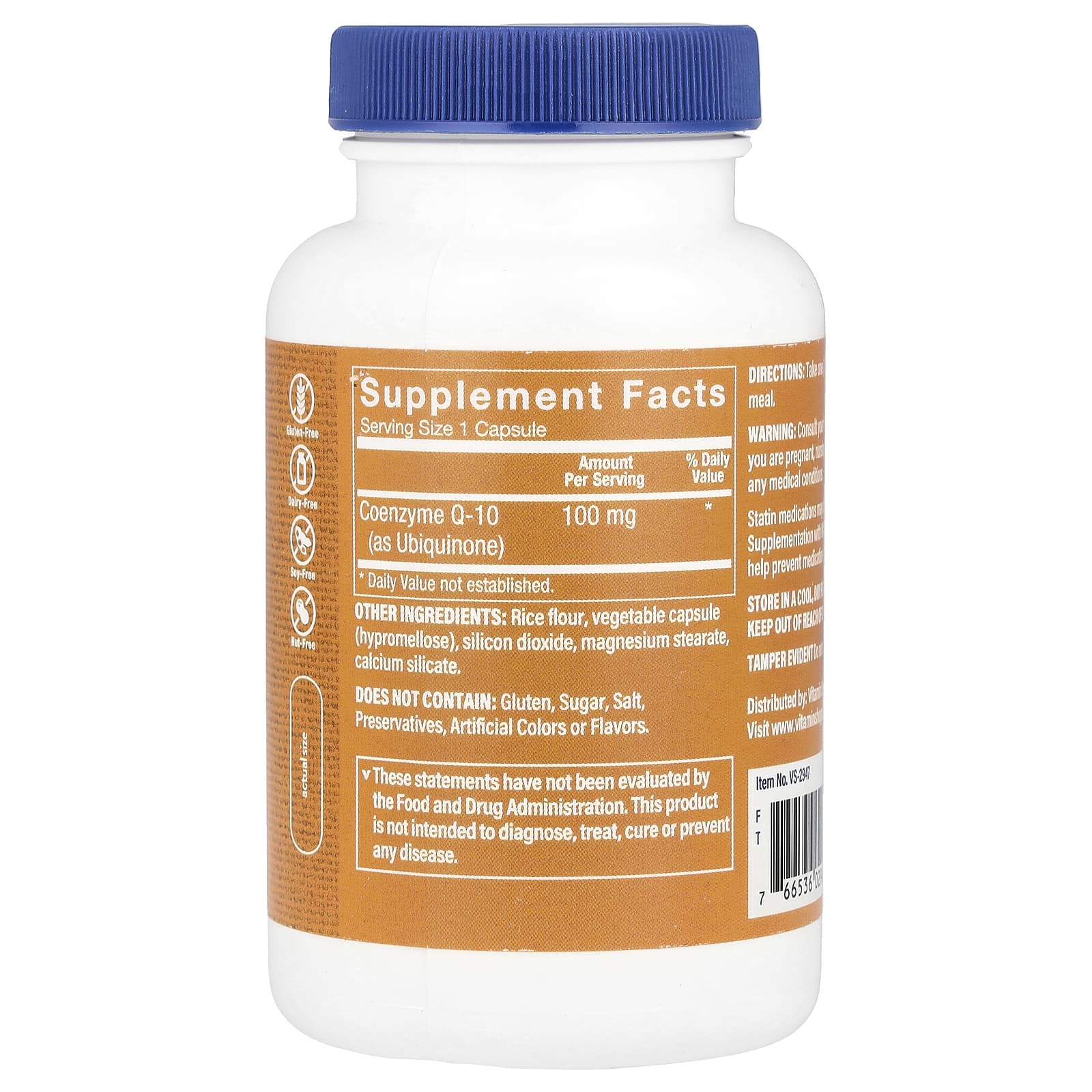 The Vitamin Shoppe, CoQ-10, 100 mg, 180 Capsules - Image 2