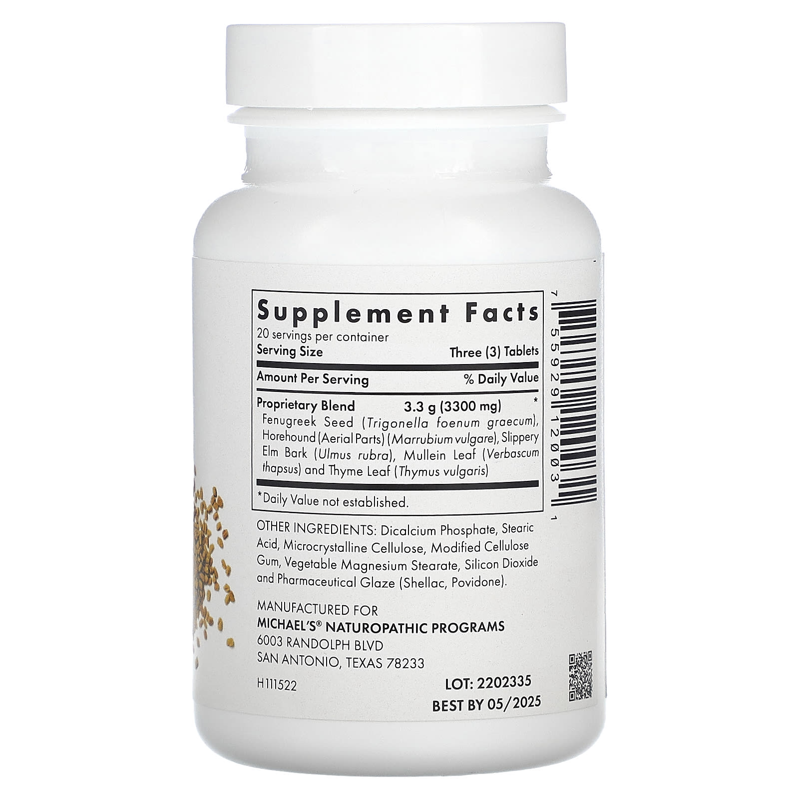 Michael's Health, Fenugreek Seed Complex, 60 Vegetarian Tablets - Image 2