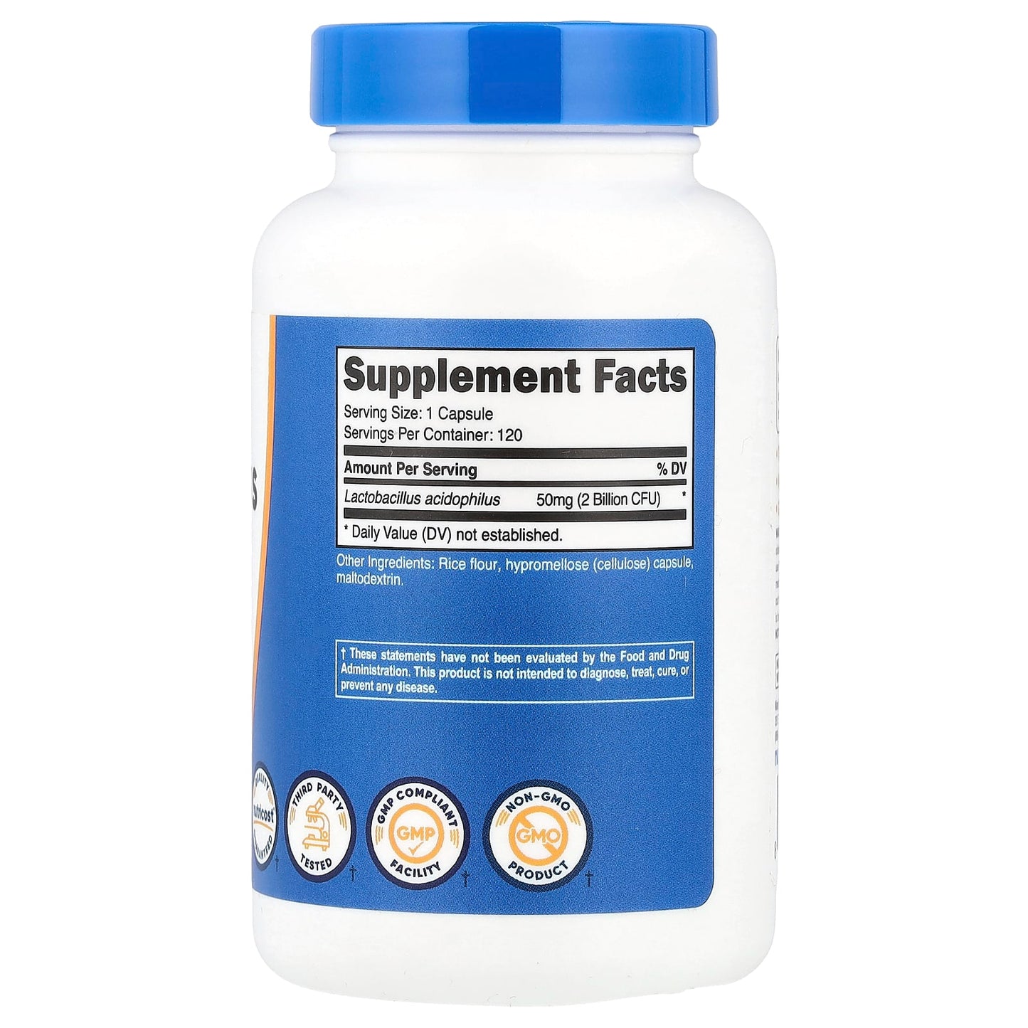 Nutricost, Lactobacillus Acidophilus, 50 mg (2 Billion CFU), 120 Capsules - Image 2