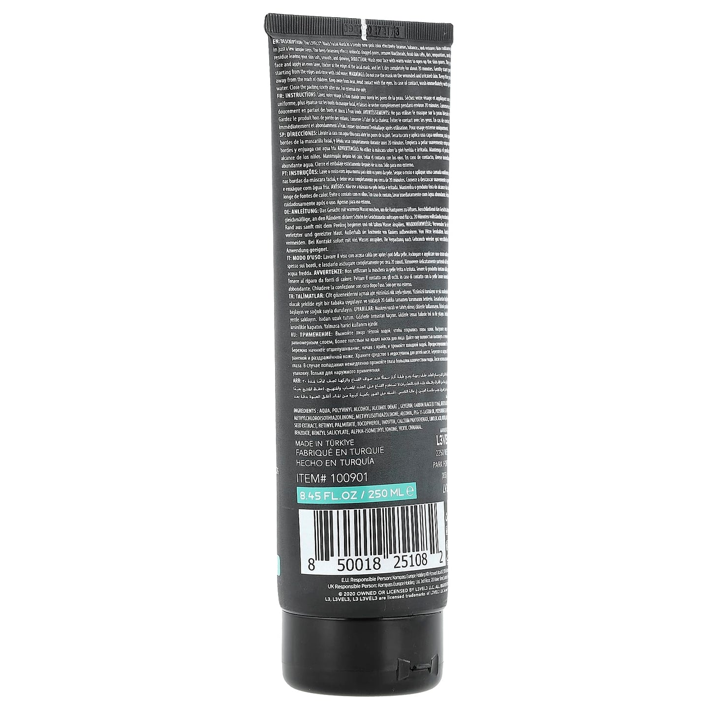 Level 3, Black Mask, Charcoal, 8.45 fl oz (250 ml) - Image 2