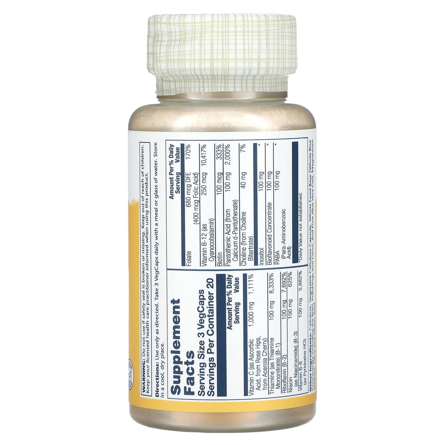 Solaray, Timed Release, Mega Vitamin-B Stress, 60 VegCaps - Image 2