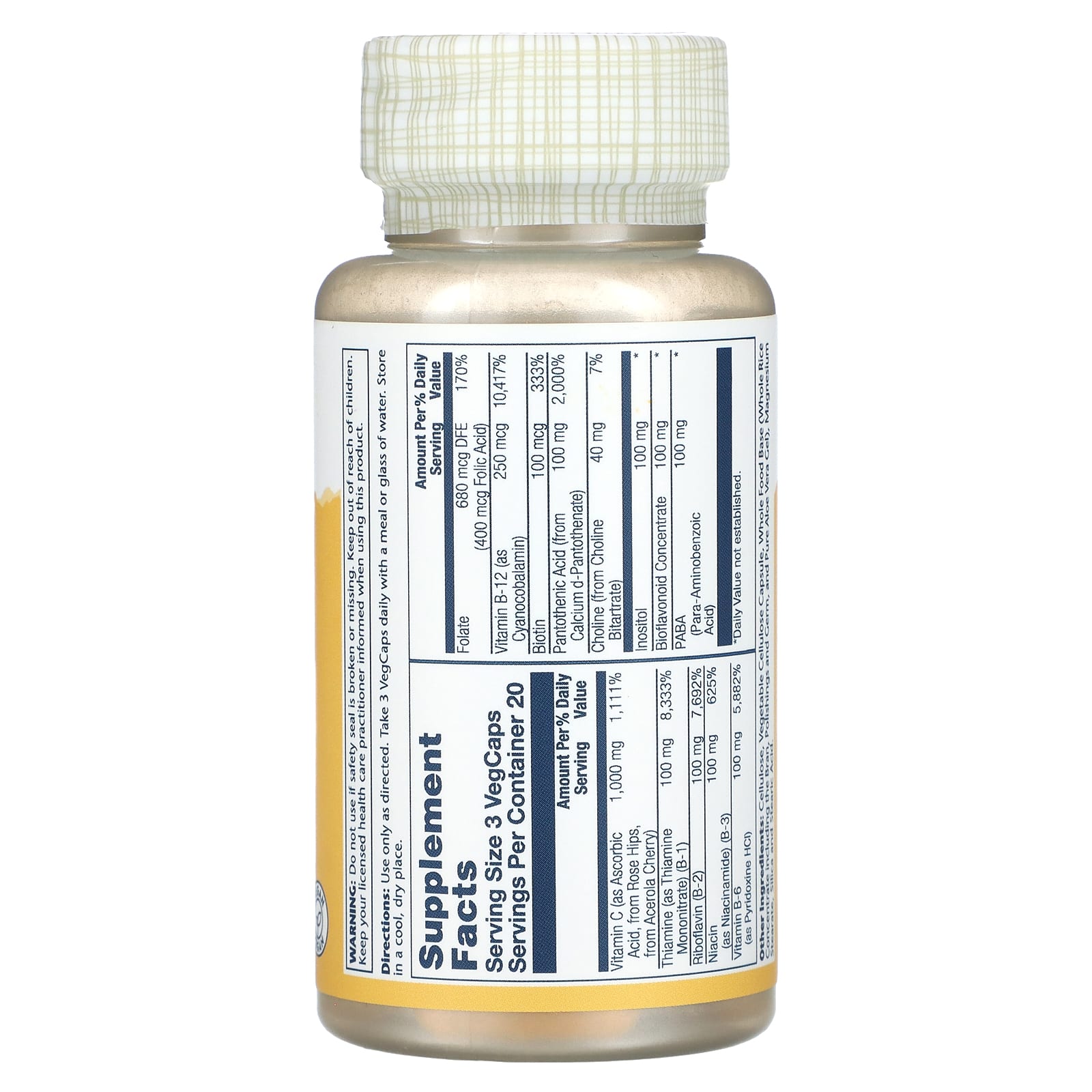 Solaray, Timed Release, Mega Vitamin-B Stress, 60 VegCaps - Image 2