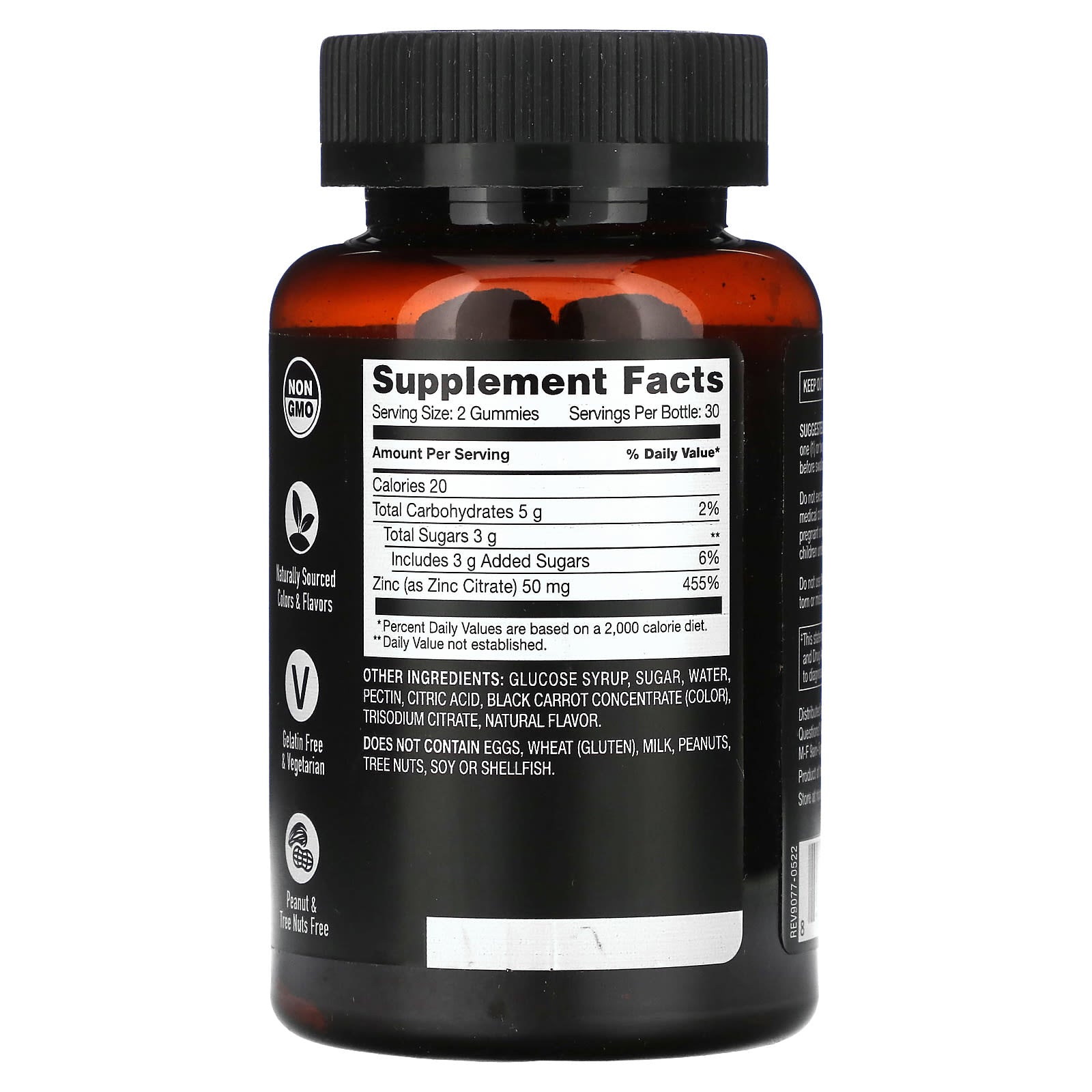 YumVs, Strong Earth Gummies, Zinc, Maximum Strength, Berry, 60 Gummies (25 mg per Gummy) - Image 2