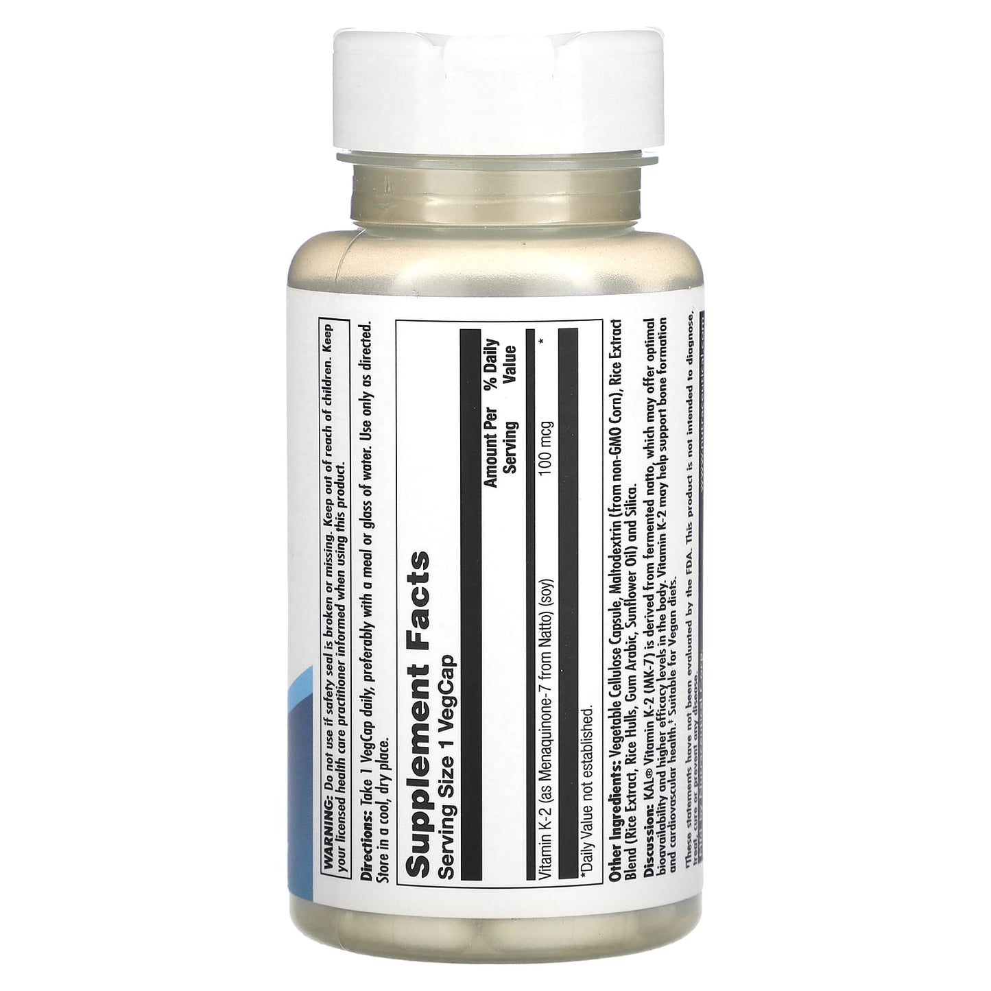 KAL, K-2, 100 mcg, 60 VegCaps - Image 2