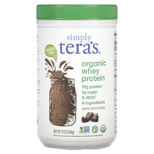Simply Tera's, Organic Whey Protein, Dark Chocolate, 12 oz (340 g) - Image 1