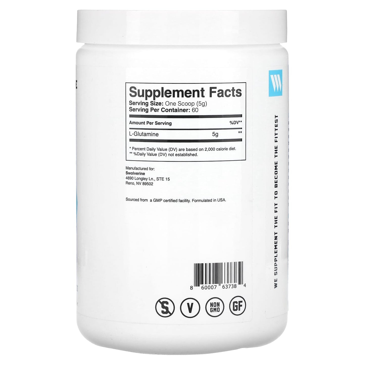 Swolverine, L-Glutamine, Unflavored, 10.58 oz (300 g) - Image 2