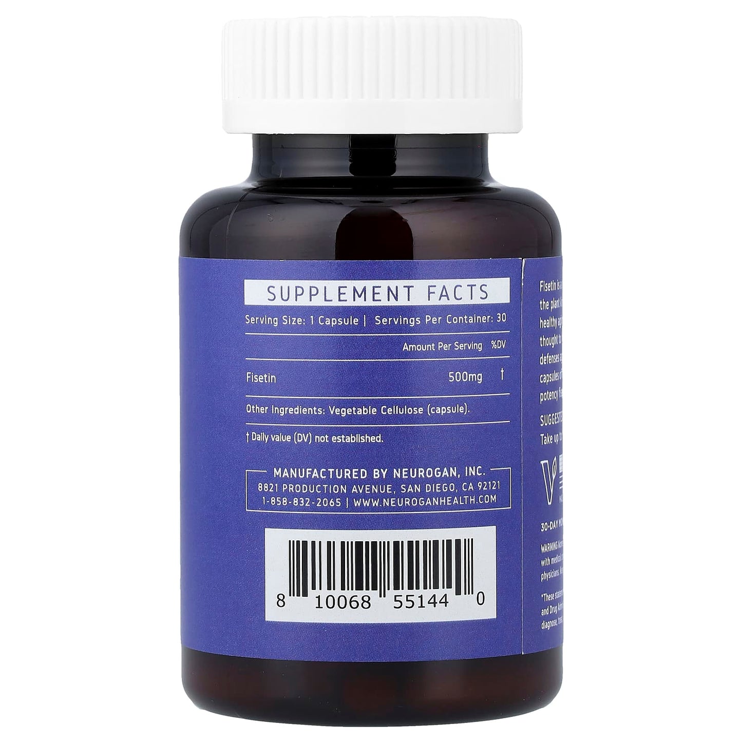 Neurogan Health, Fisetin, 500 mg, 30 Capsule - Image 2