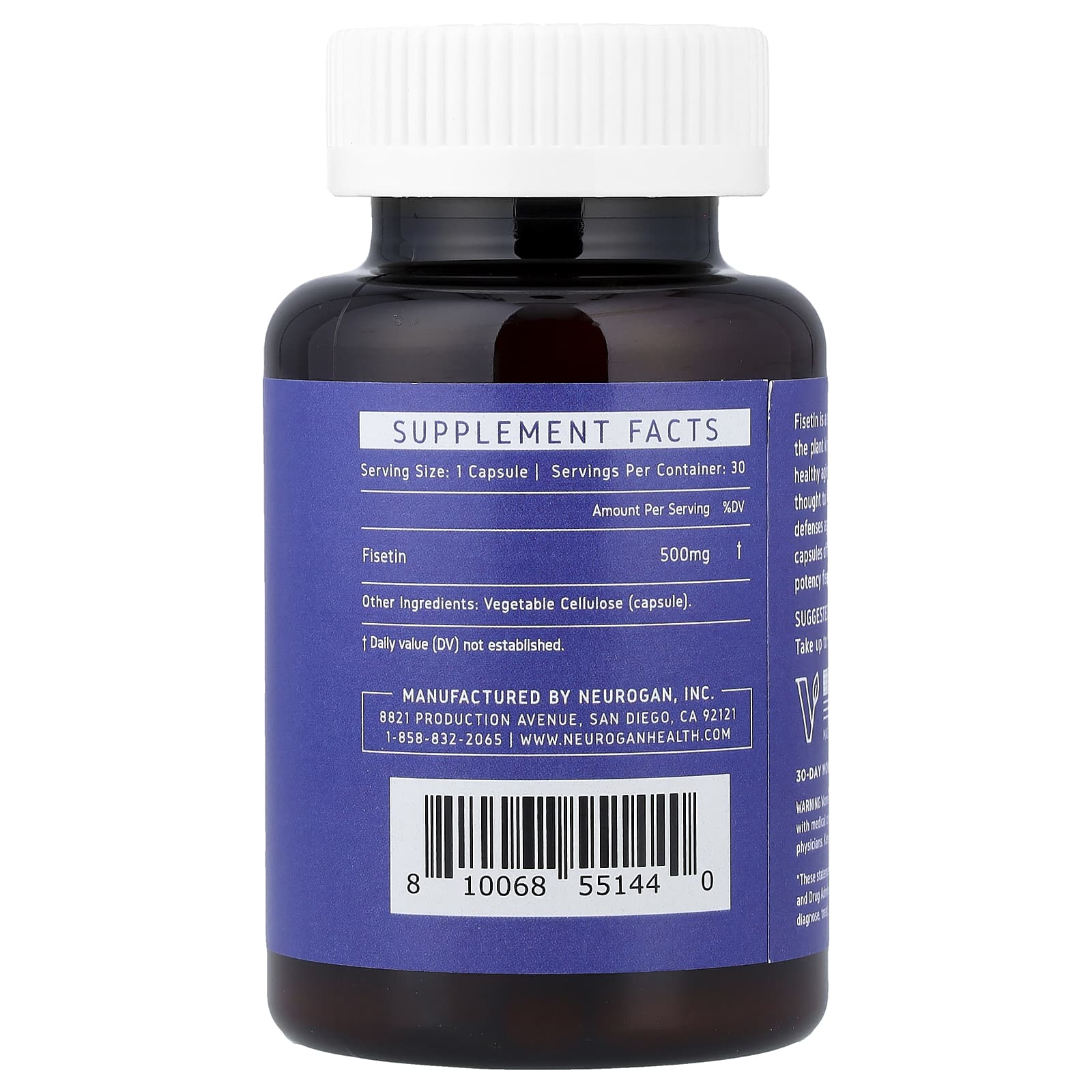 Neurogan Health, Fisetin, 500 mg, 30 Capsule - Image 2