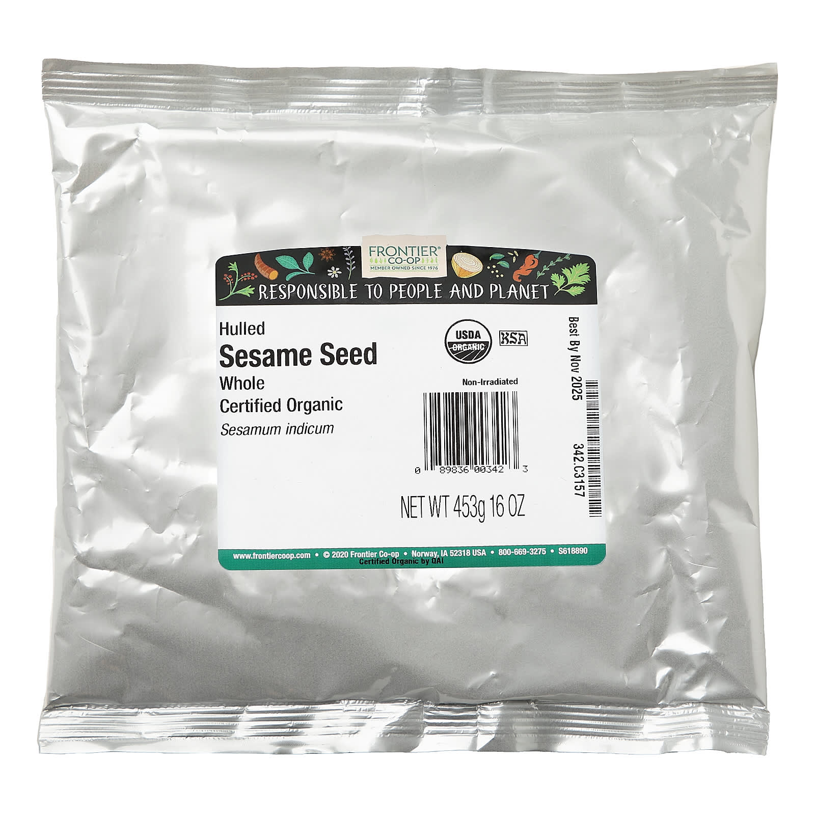 Frontier Co-op Organic Whole Hulled Sesame Seeds 16oz - Image 2