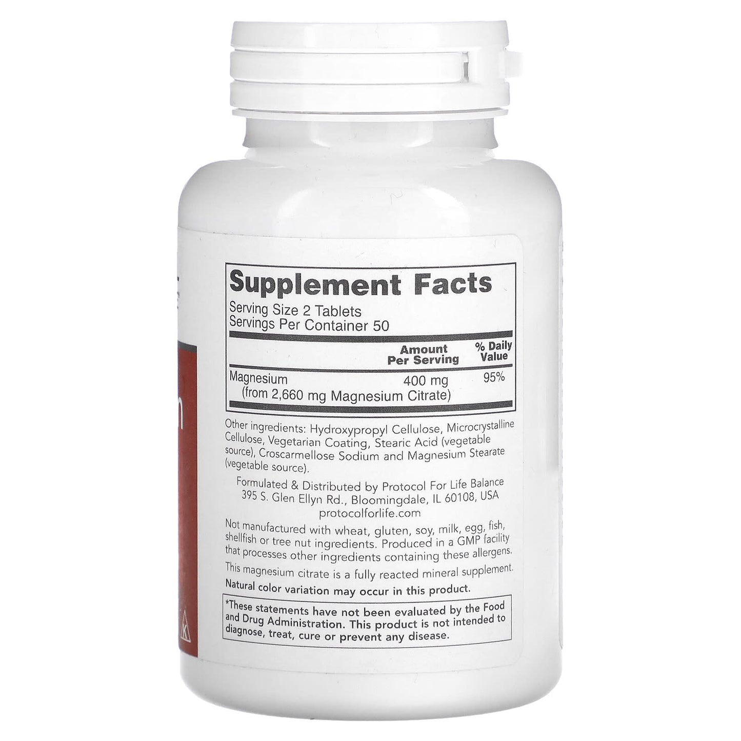 Protocol for Life Balance, Magnesium Citrate, 100 Tablets (200 mg per Tablet) - Image 2