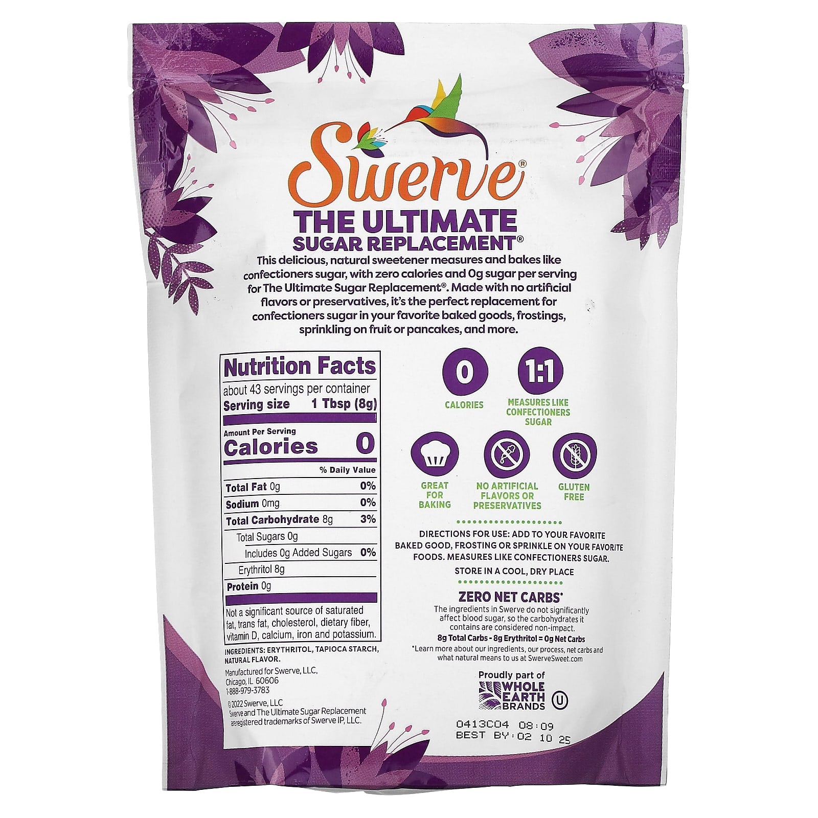 Swerve, Confectioners Zero Calorie Sweetener, 12 oz (340 g) - Image 2