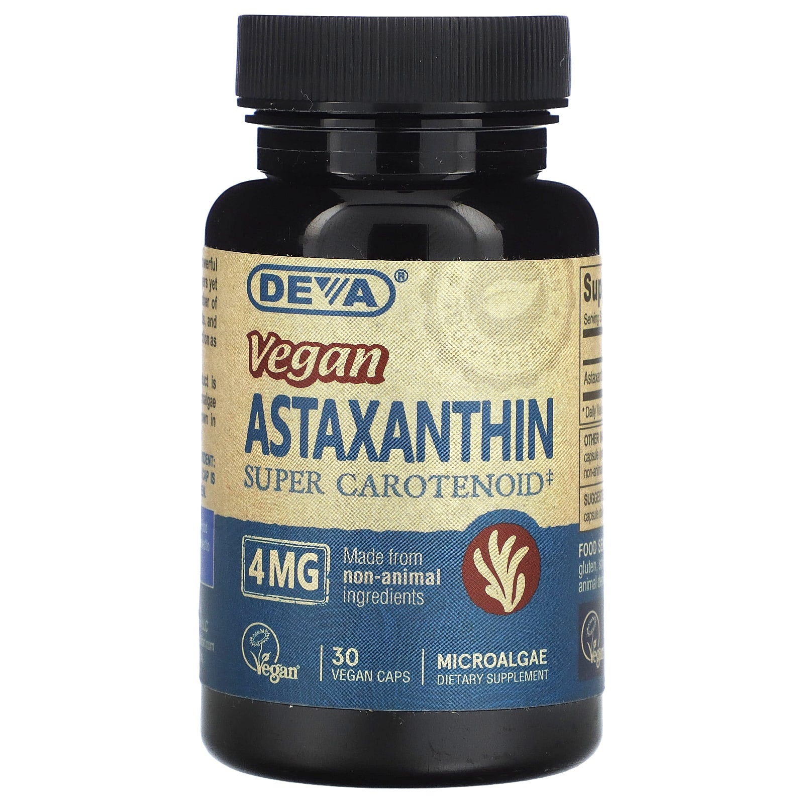 Vegan Astaxanthin Supplement by Deva - 30 Capsules, 4mg - Image 1