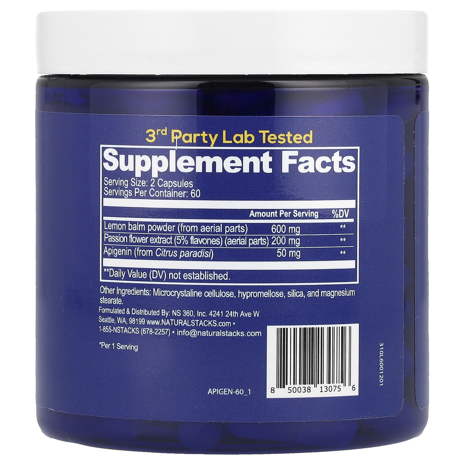 Natural Stacks, Apigenin+, 120 Vegan Capsules - Image 2