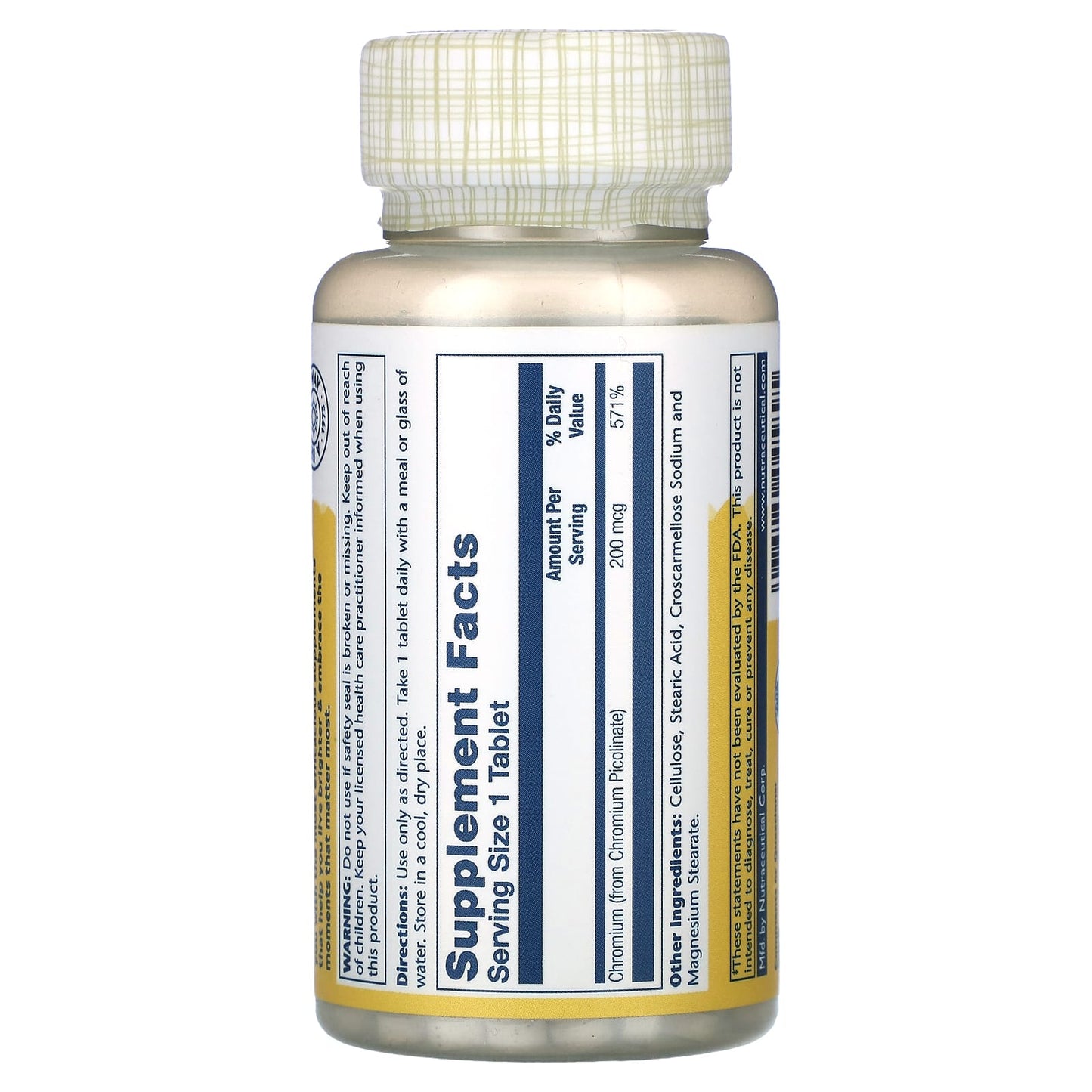 Solaray, Chromium Picolinate, 200 mcg, 100 Tablets - Image 2