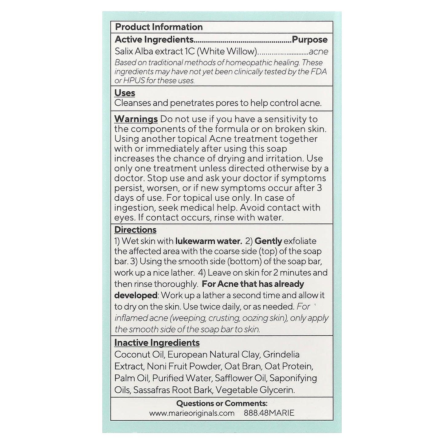 Marie Originals, The Bioactive Acne Bar Soap, 2.9 oz (82 g) - Image 2