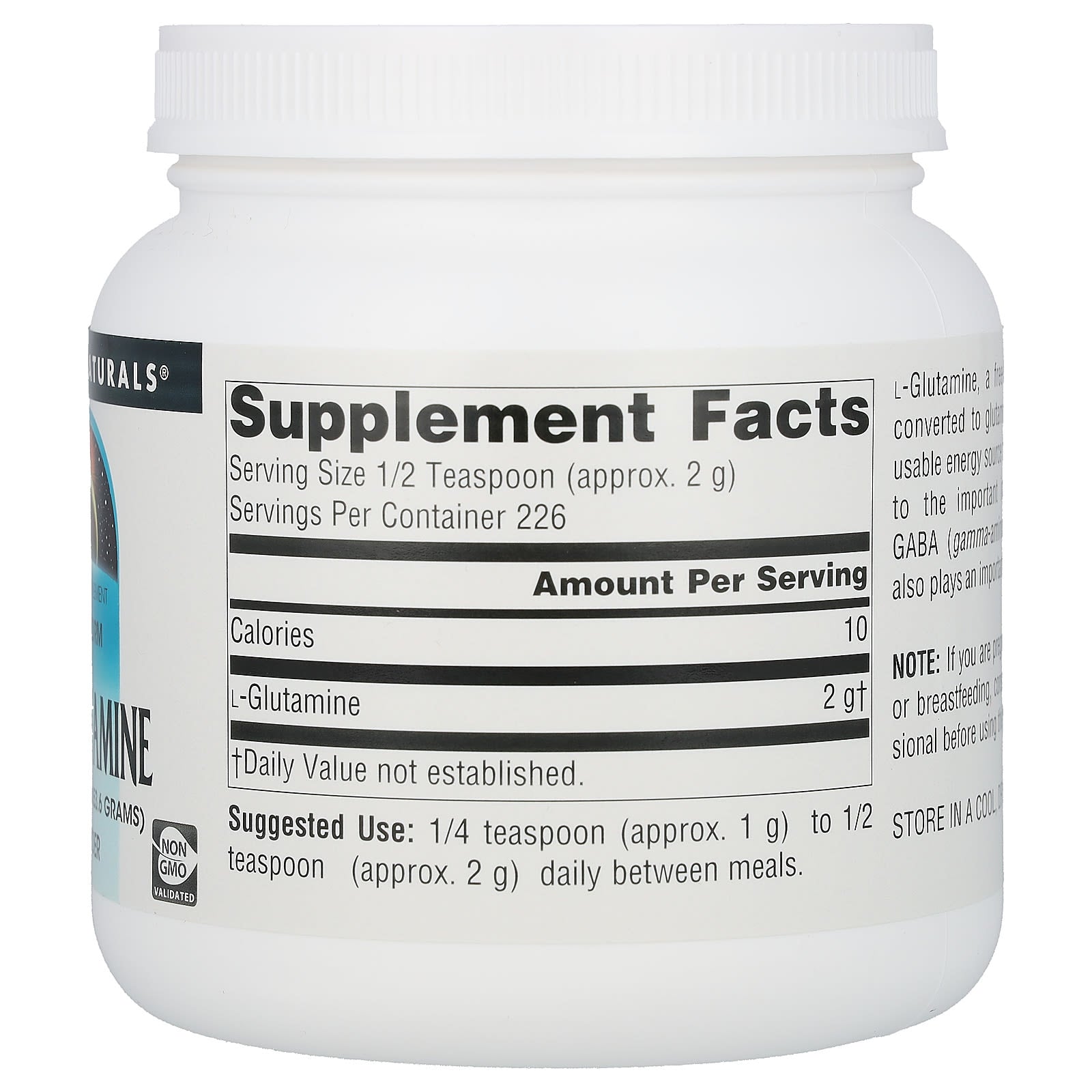 Source Naturals, L-Glutamine Powder, 16 oz (453.6 g) - Image 2