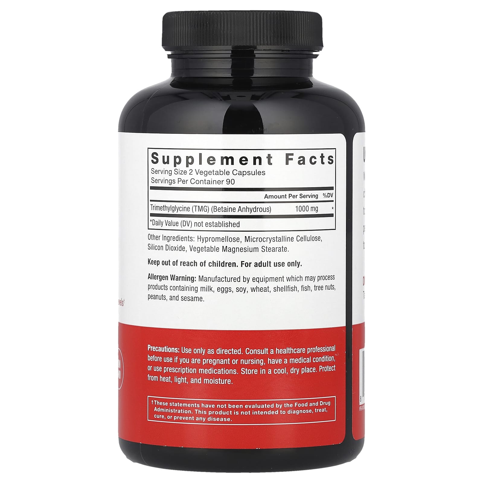 Force Factor, TMG Betaine, 180 Vegetable Capsules (500 mg Per Capsule)