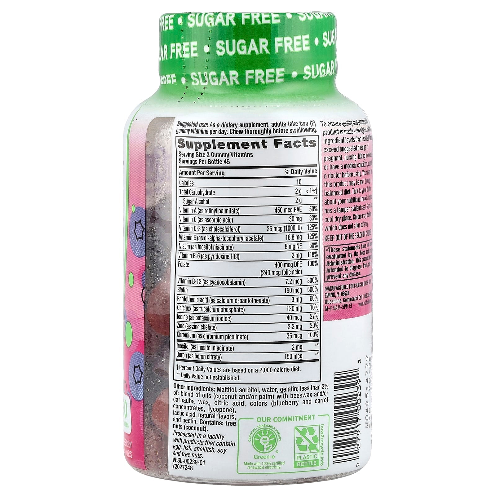 VitaFusion, Women's Sugar Free Multi, Mixed Berry, 90 Gummies - Image 2