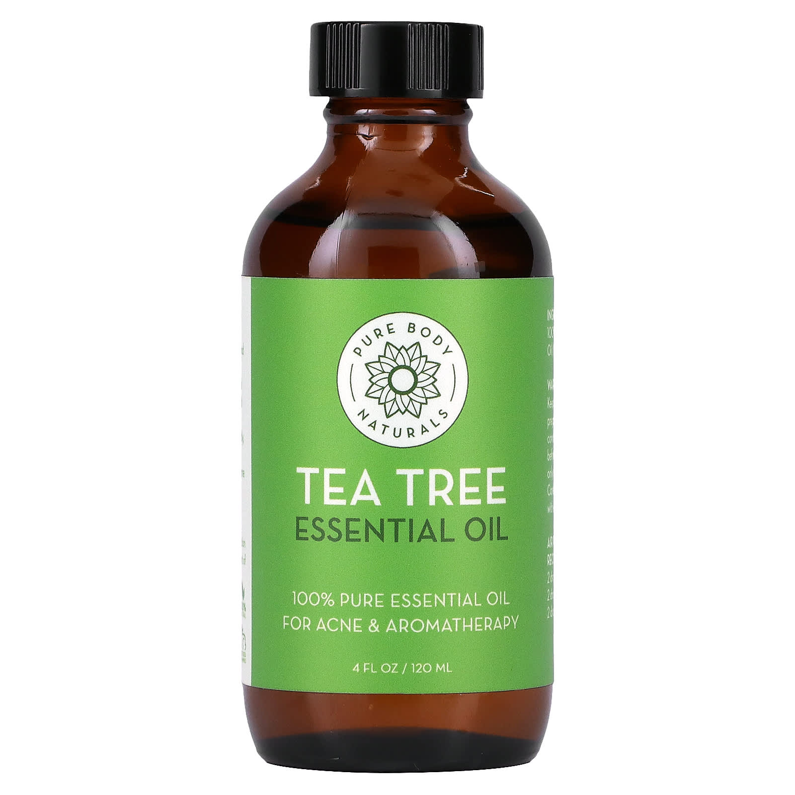 Pure Body Naturals, Essential Oil, Tea Tree , 4 fl oz (120 ml) - Image 1