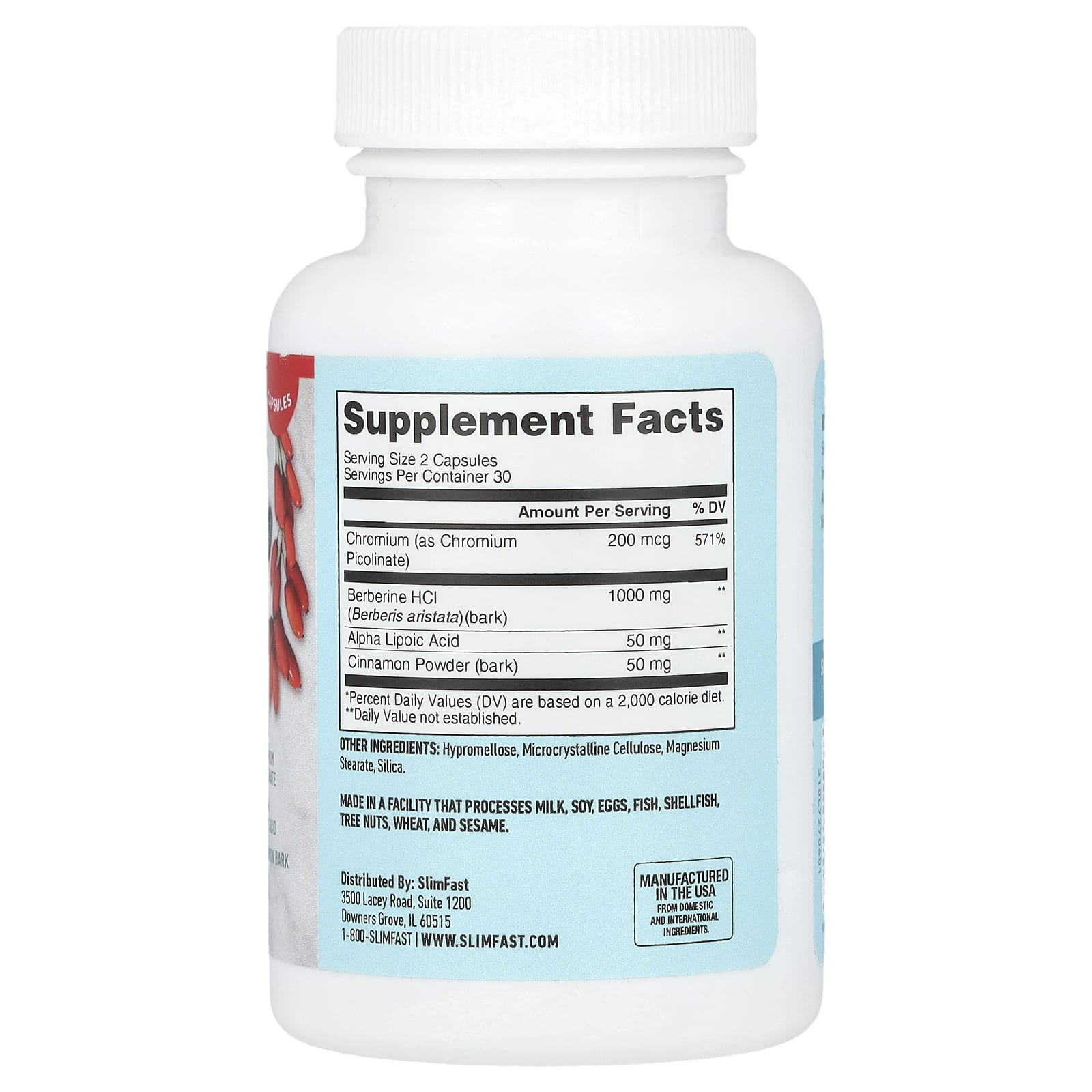 SlimFast, Berberine Plus, 60 Capsules - Image 2