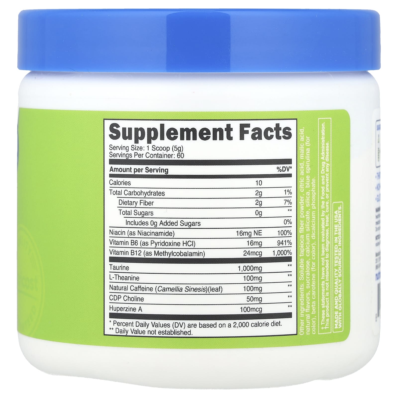 Nutricost, Energy, Clean Energy Powder, Green Apple, 10.9 oz (306 g) - Image 2