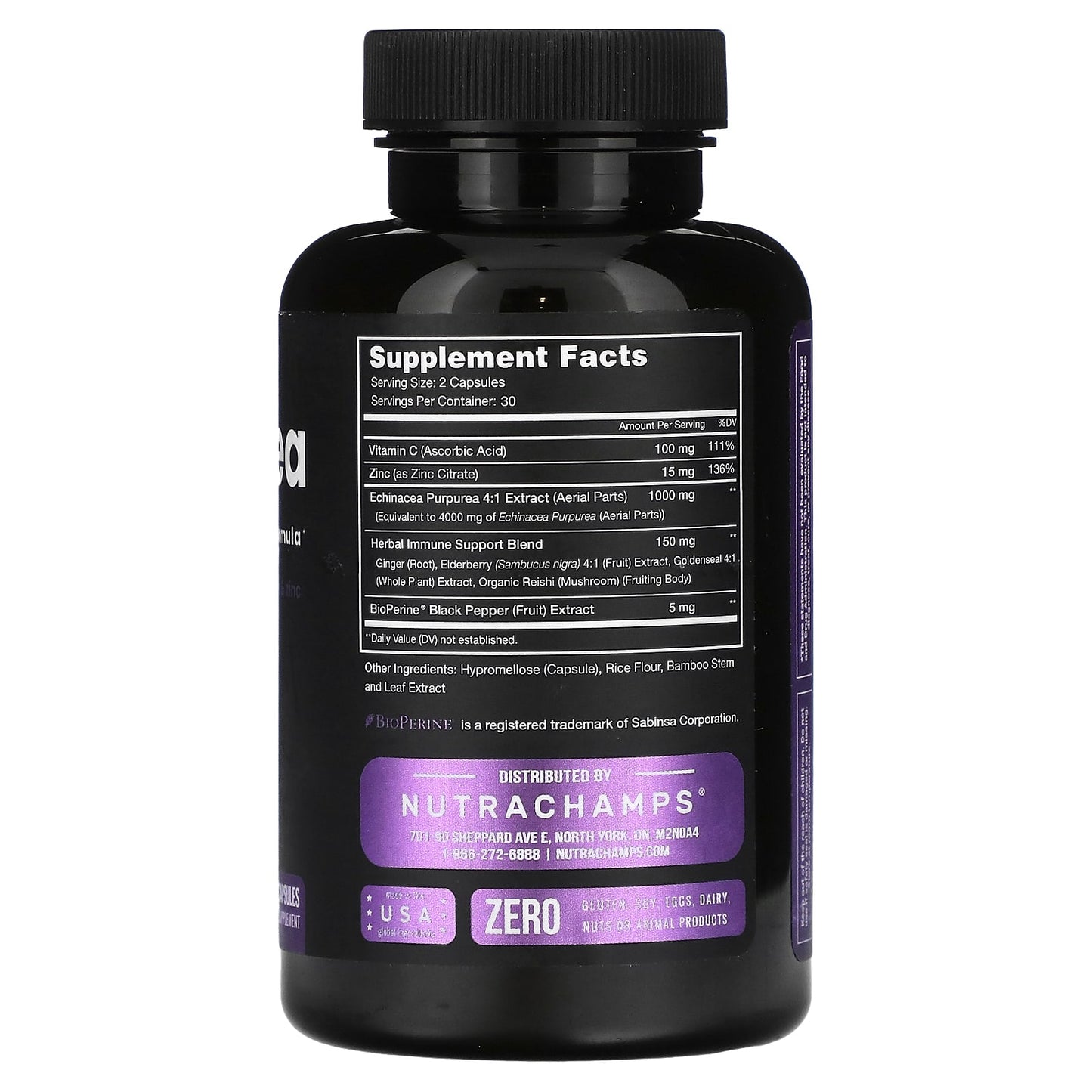 NutraChamps, Echinacea, 60 Vegan Capsules - Image 2