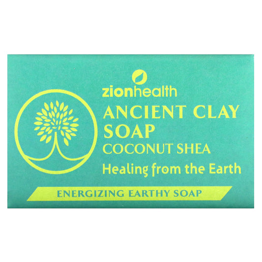Zion Health, Ancient Clay Bar Soap, Coconut Shea, 6 oz (170 g) - Image 1