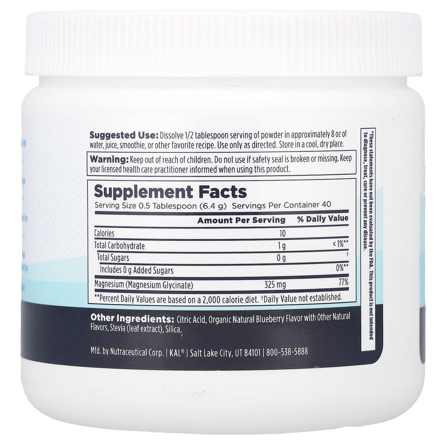 KAL, Calming Magnesium Powder, Blueberry, 9 oz (256 g) - Image 2