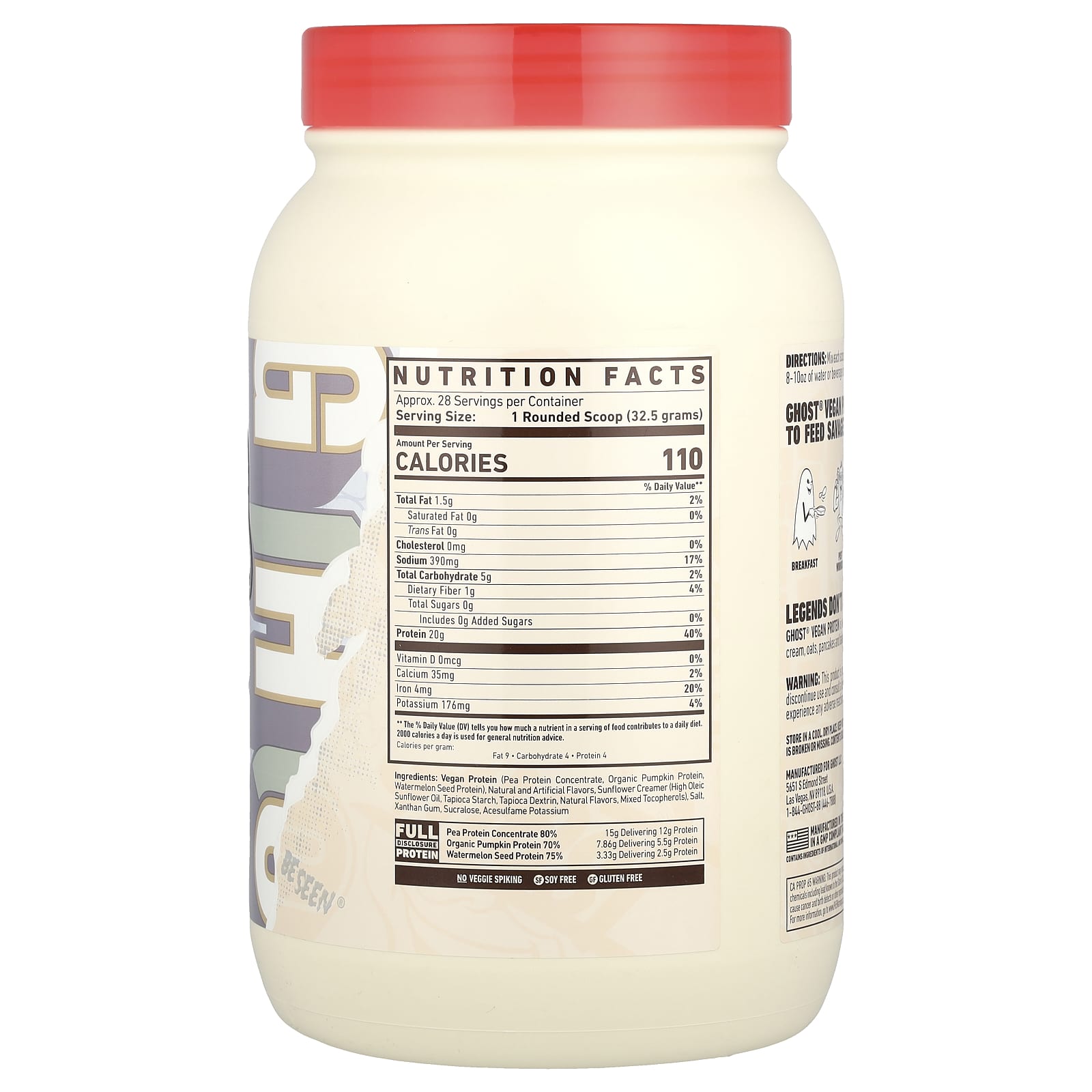 Ghost Vegan Protein Pancake Batter, 2 lbs (910g) - Soy & Gluten Free - Image 2