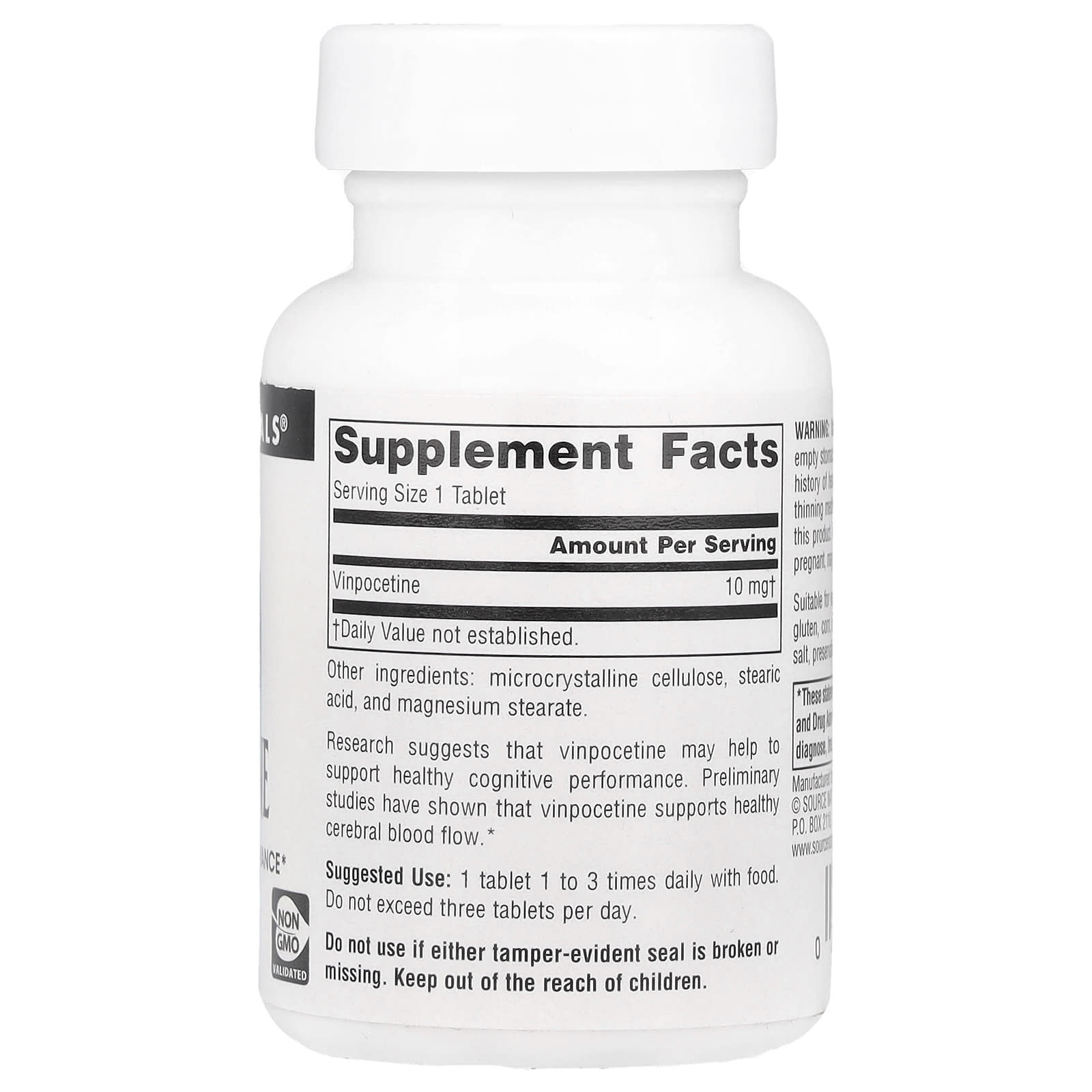 Source Naturals, Vinpocetine , 10 mg, 60 Tablets - Image 2