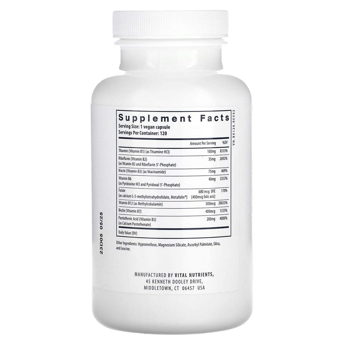 Vital Nutrients, B-Complex, 120 Vegan Capsules - Image 2