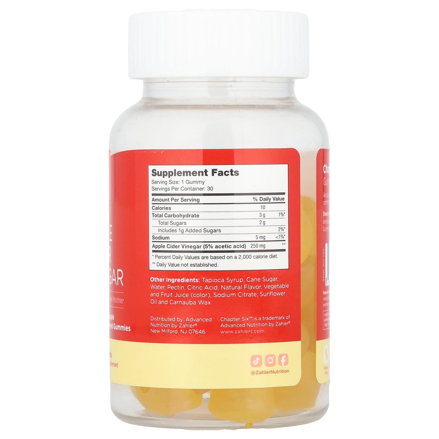 Chapter Six Apple Cider Vinegar Gummies, Pineapple, 250mg, 30 Count - Image 2
