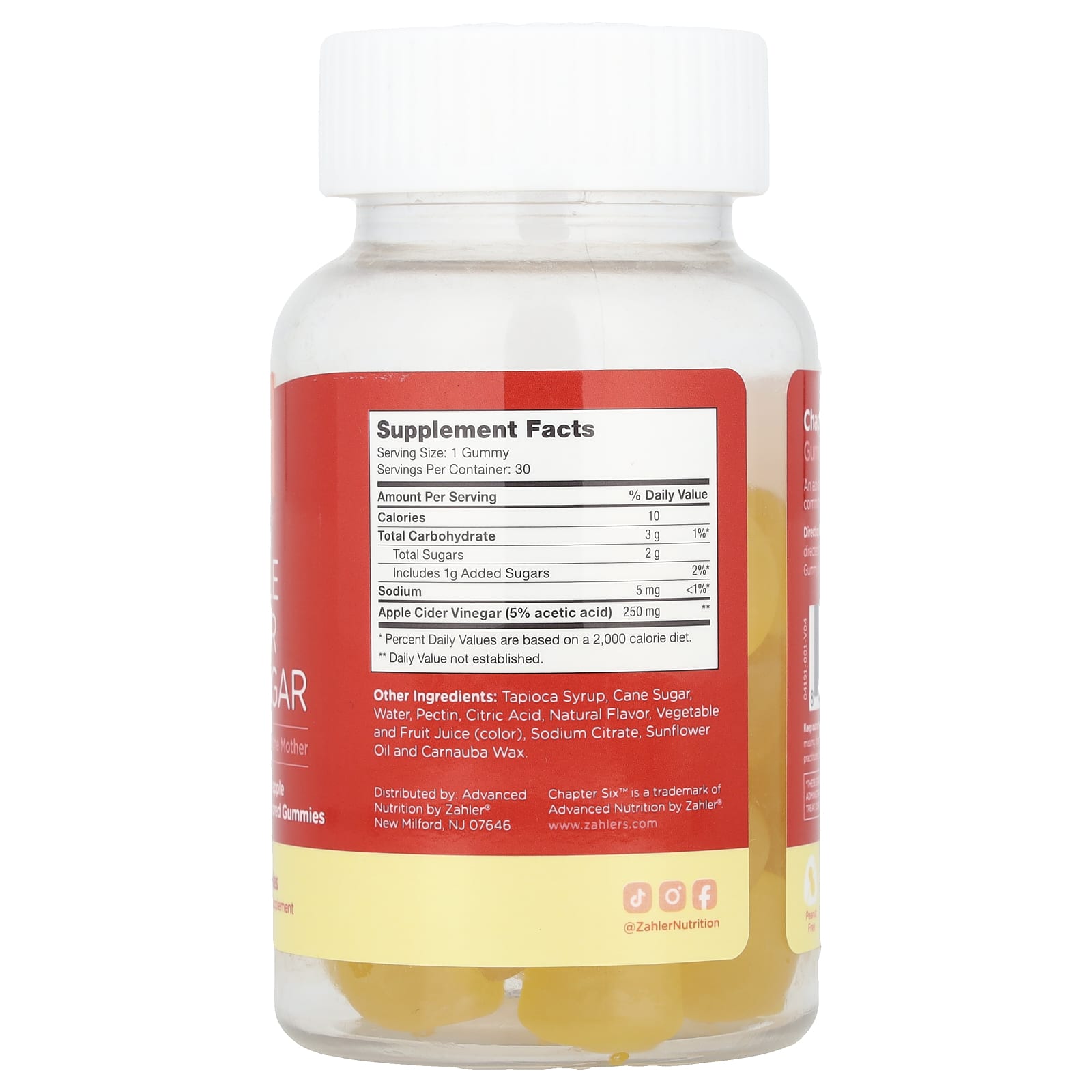 Chapter Six Apple Cider Vinegar Gummies, Pineapple, 250mg, 30 Count - Image 2