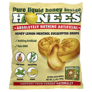 Natural Throat Soothing Cough Drops by Honees - 20 Drops, 3.5 oz