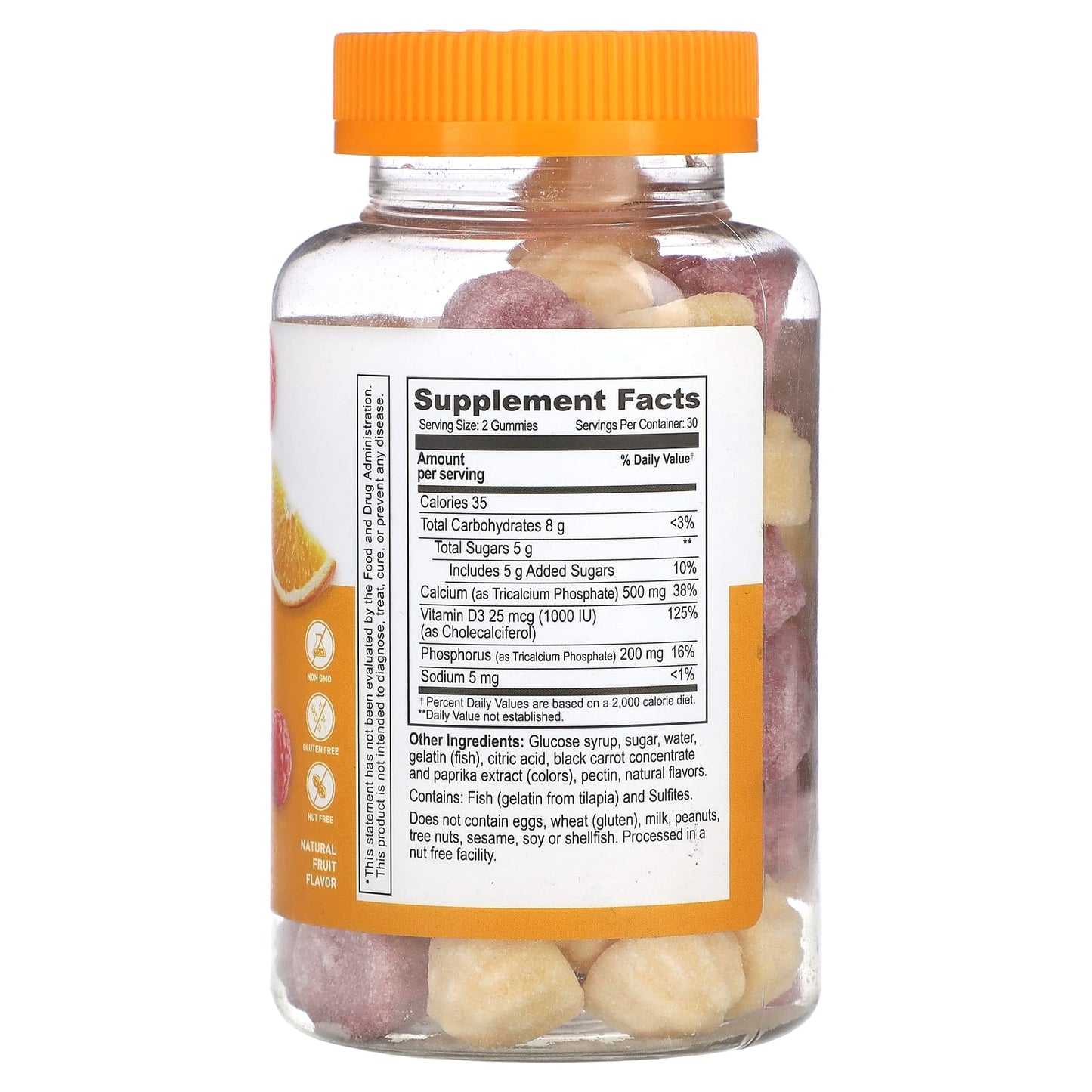 Lifeable, Calcium + Vitamin D3 Gummies, Natural Fruit, 60 Gummies - Image 2