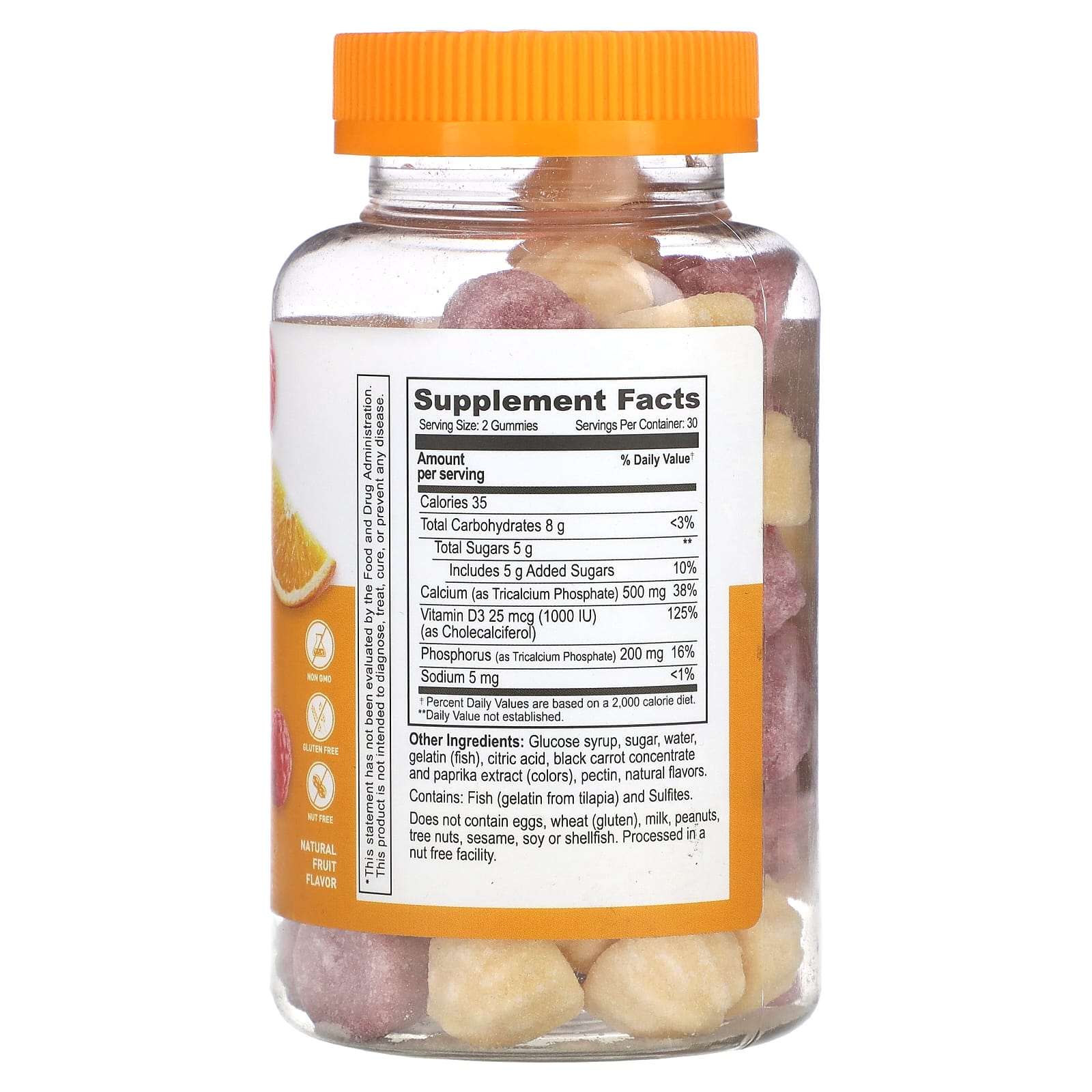 Lifeable, Calcium + Vitamin D3 Gummies, Natural Fruit, 60 Gummies - Image 2