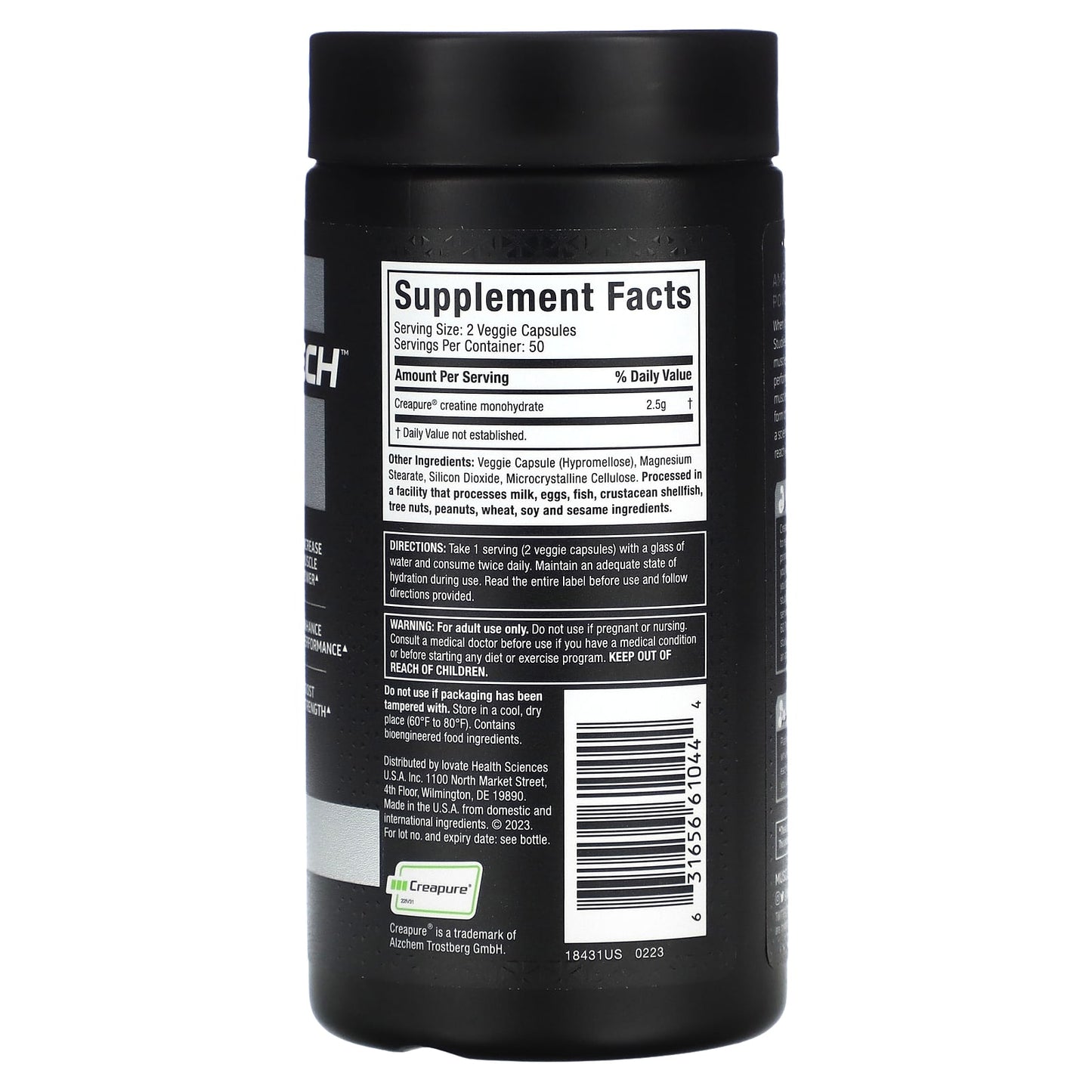 MuscleTech, Platinum 100% Creatine, 100 Veggie Capsules (1.25 g per Capsule) - Image 2