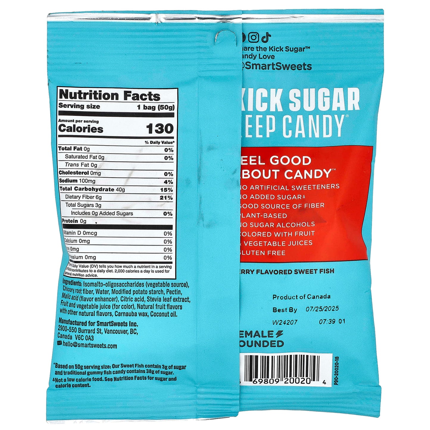 SmartSweets, Sweet Fish® Candy, Berry, 1.8 oz (50 g) - Image 2