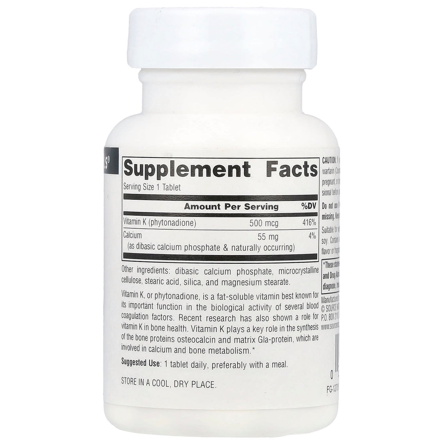 Source Naturals, Vitamin K, 100 Tablets - Image 2