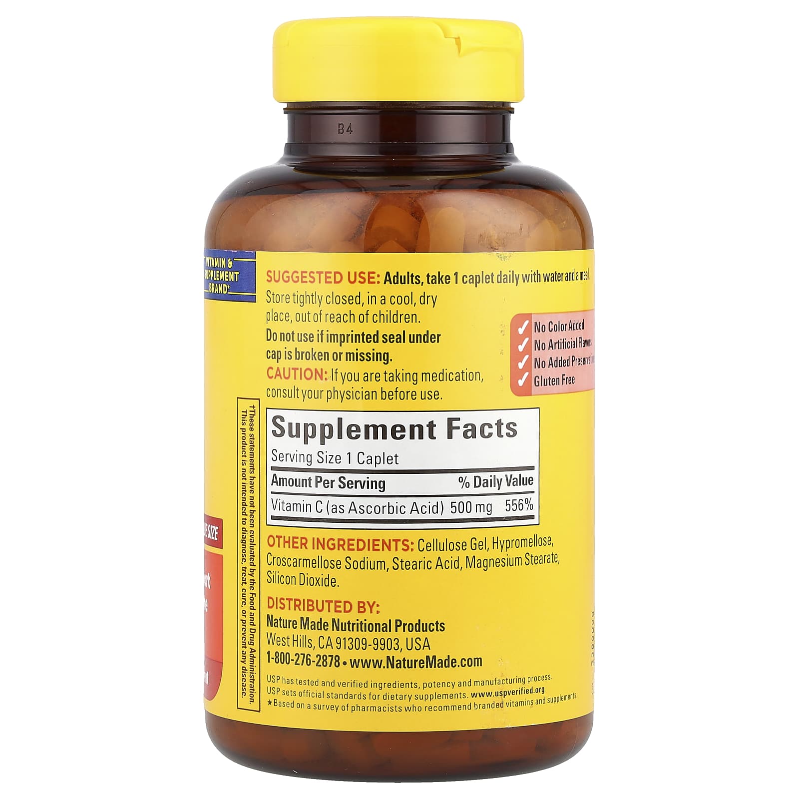 Nature Made, Vitamin C, 500 mg, 500 Caplets - Image 2
