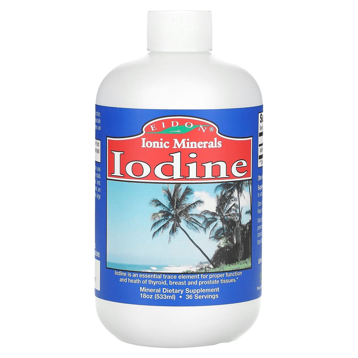 Eidon Ionic Minerals, Pure Iodine Liquid Supplement, 18 oz (533 ml) - Image 1