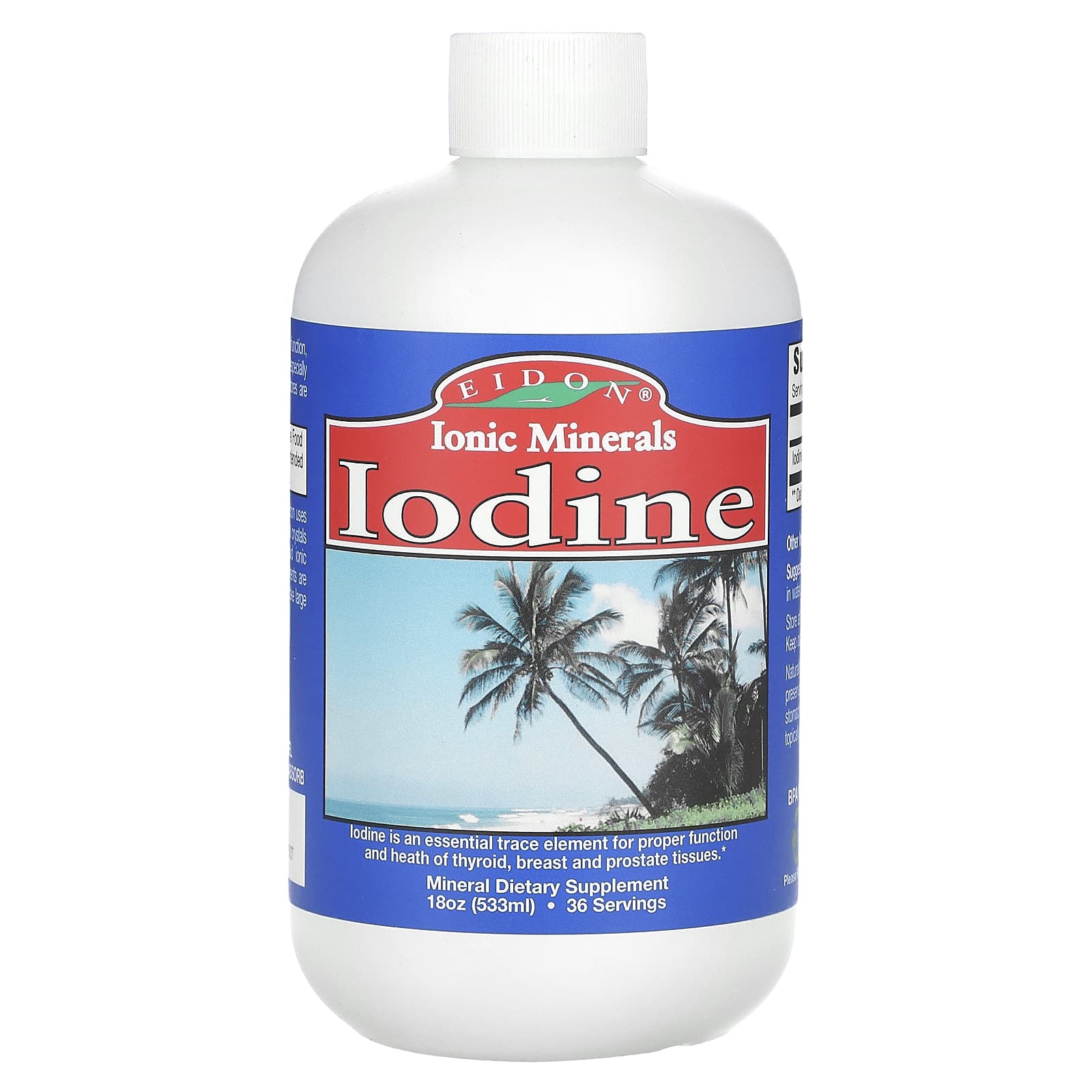 Eidon Ionic Minerals, Pure Iodine Liquid Supplement, 18 oz (533 ml) - Image 1