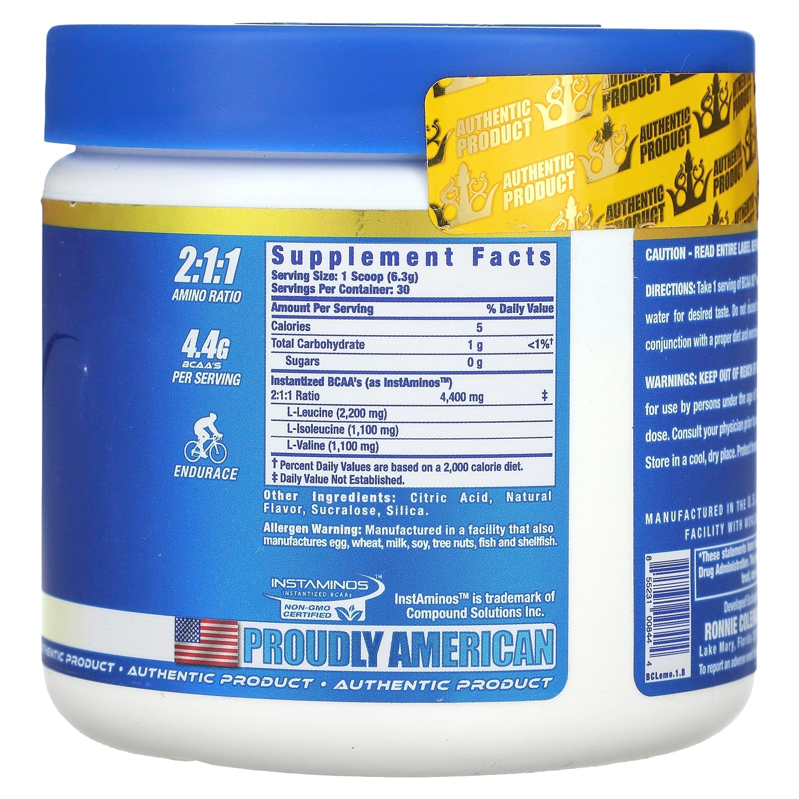 Ronnie Coleman, Vital Edition, BCAA XS, Lemonade, 6.67 oz (189 g) - Image 2