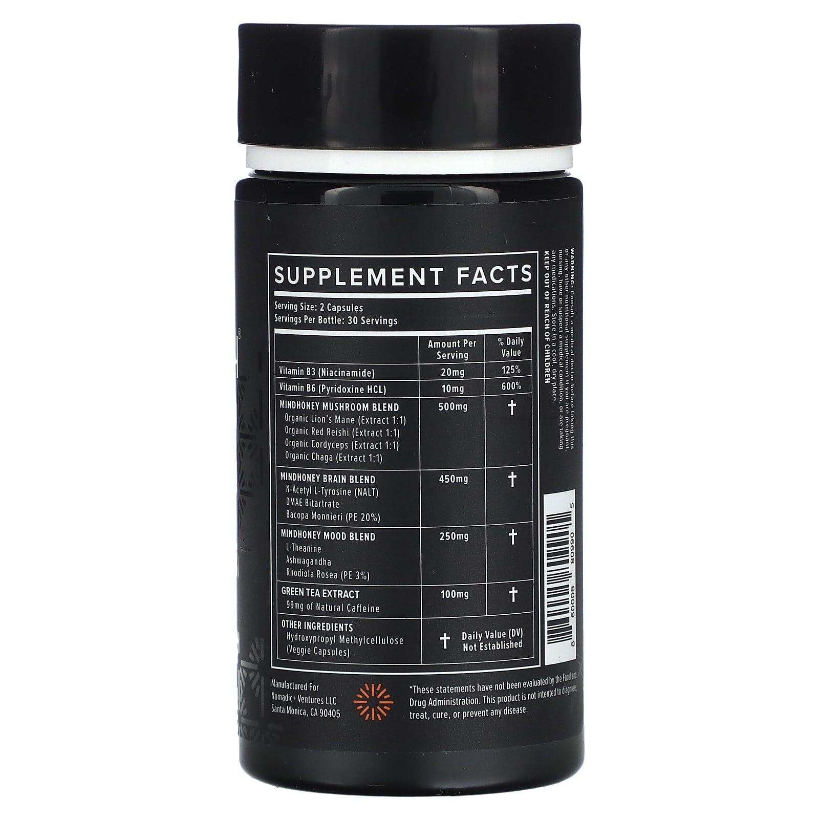 Mindhoney, Dose, Adaptogenic Nootropic, 60 Capsules - Image 2