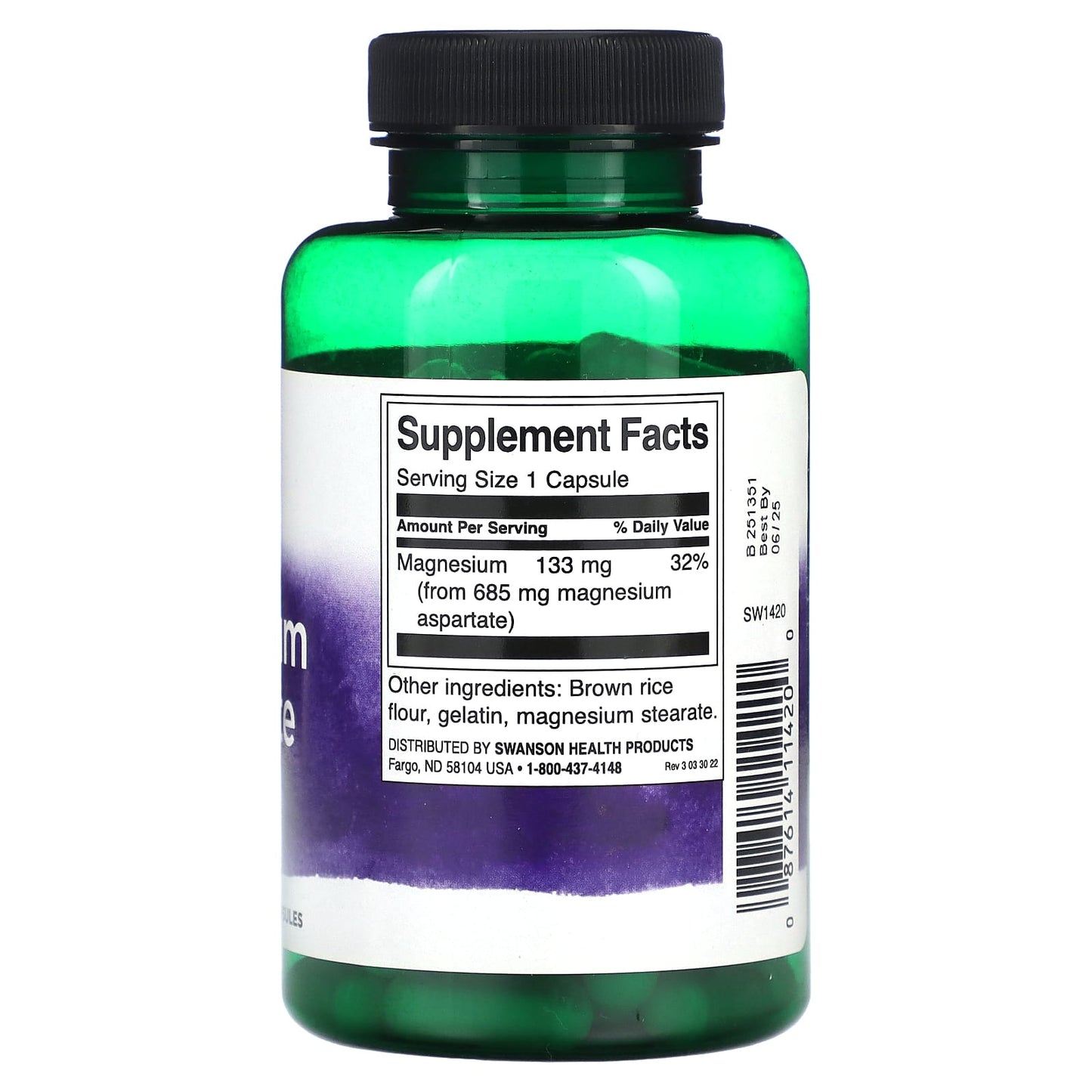 Swanson, Magnesium Aspartate, 685 mg, 90 Capsules - Image 2
