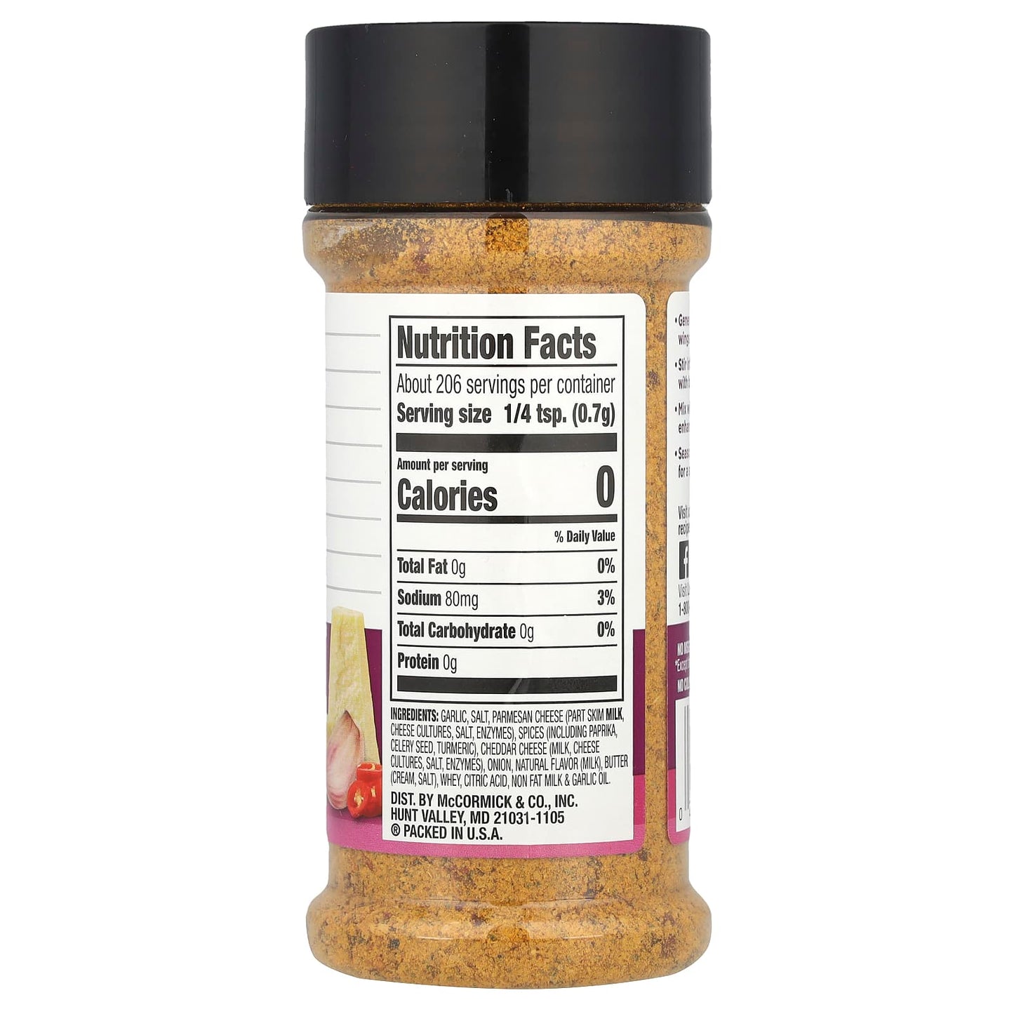 Lawry's, Hot Garlic Parmesan Seasoning, 5.11 oz (144 g) - Image 2