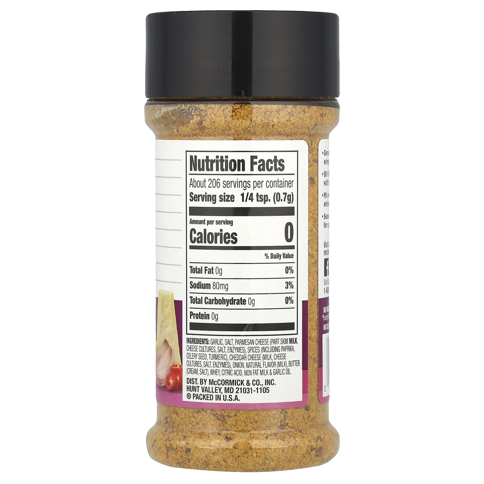 Lawry's, Hot Garlic Parmesan Seasoning, 5.11 oz (144 g) - Image 2