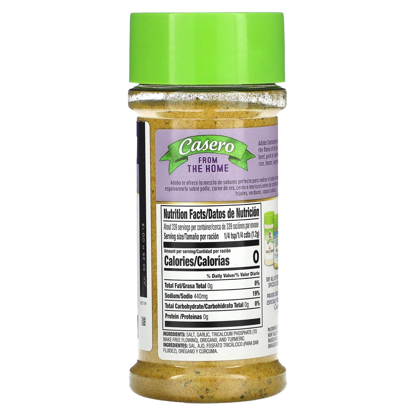Lawry's, Casero, Adobo Seasoning Without Pepper, 14.37 oz (407 g) - Image 2