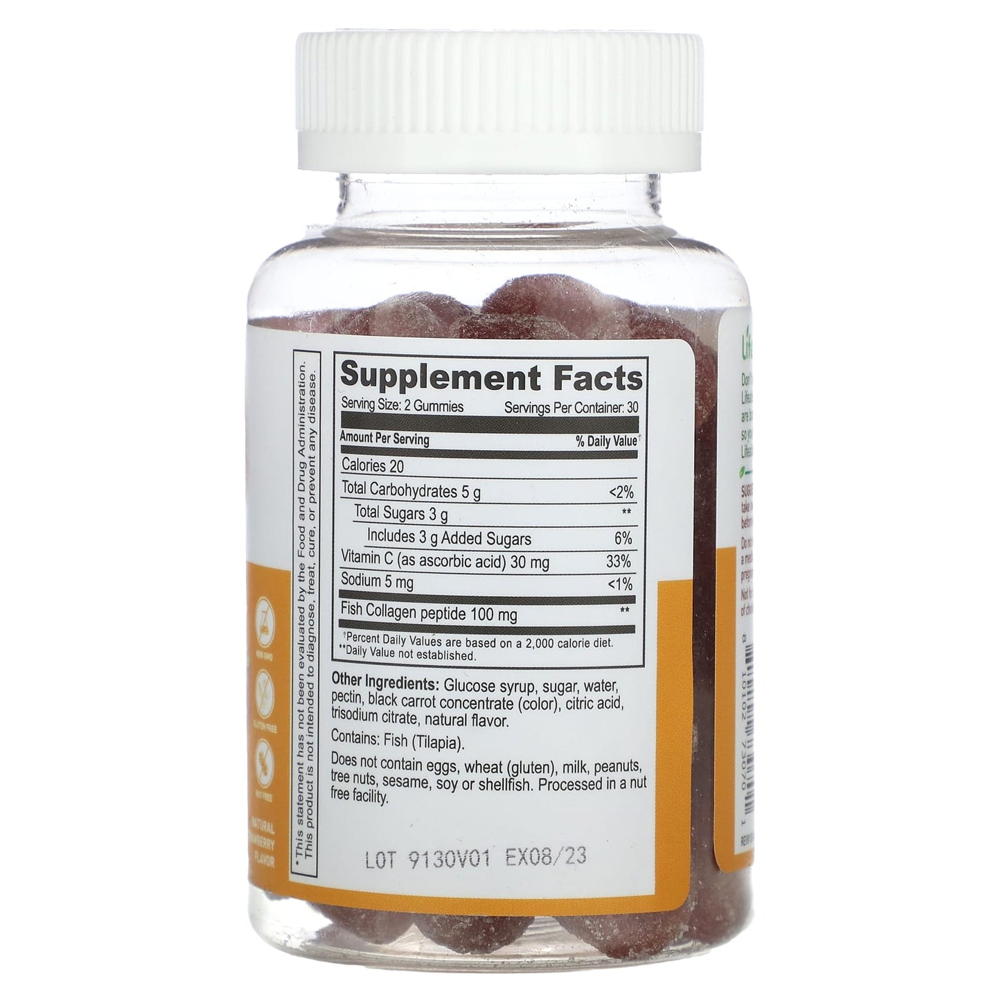 Lifeable, Collagen + Vitamin C Gummies, Natural Strawberry, 60 Gummies - Image 2